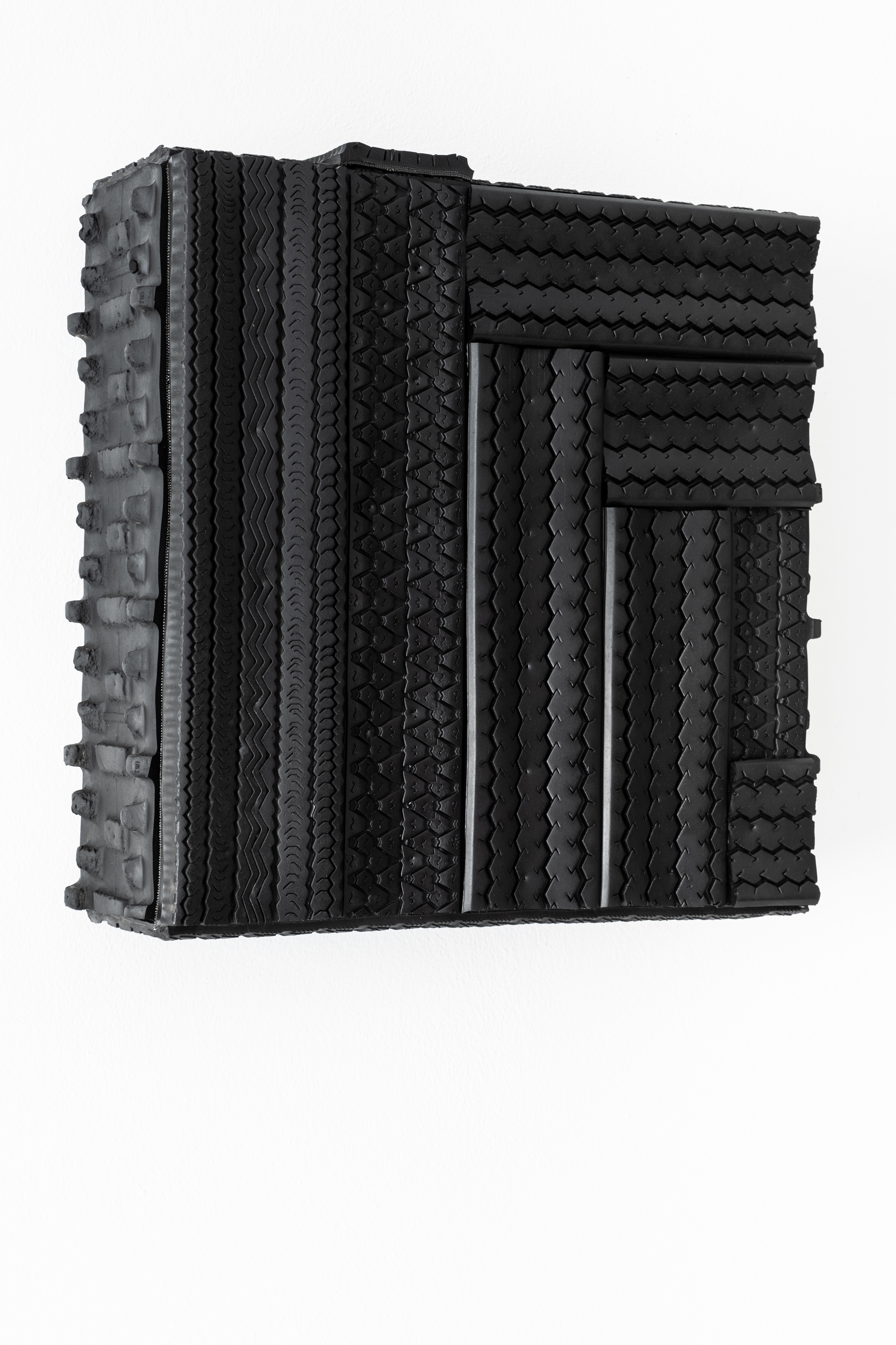Paolo Canevari Landscape, 2005 tire rubber, wood,  52 × 52 × 18 cm
