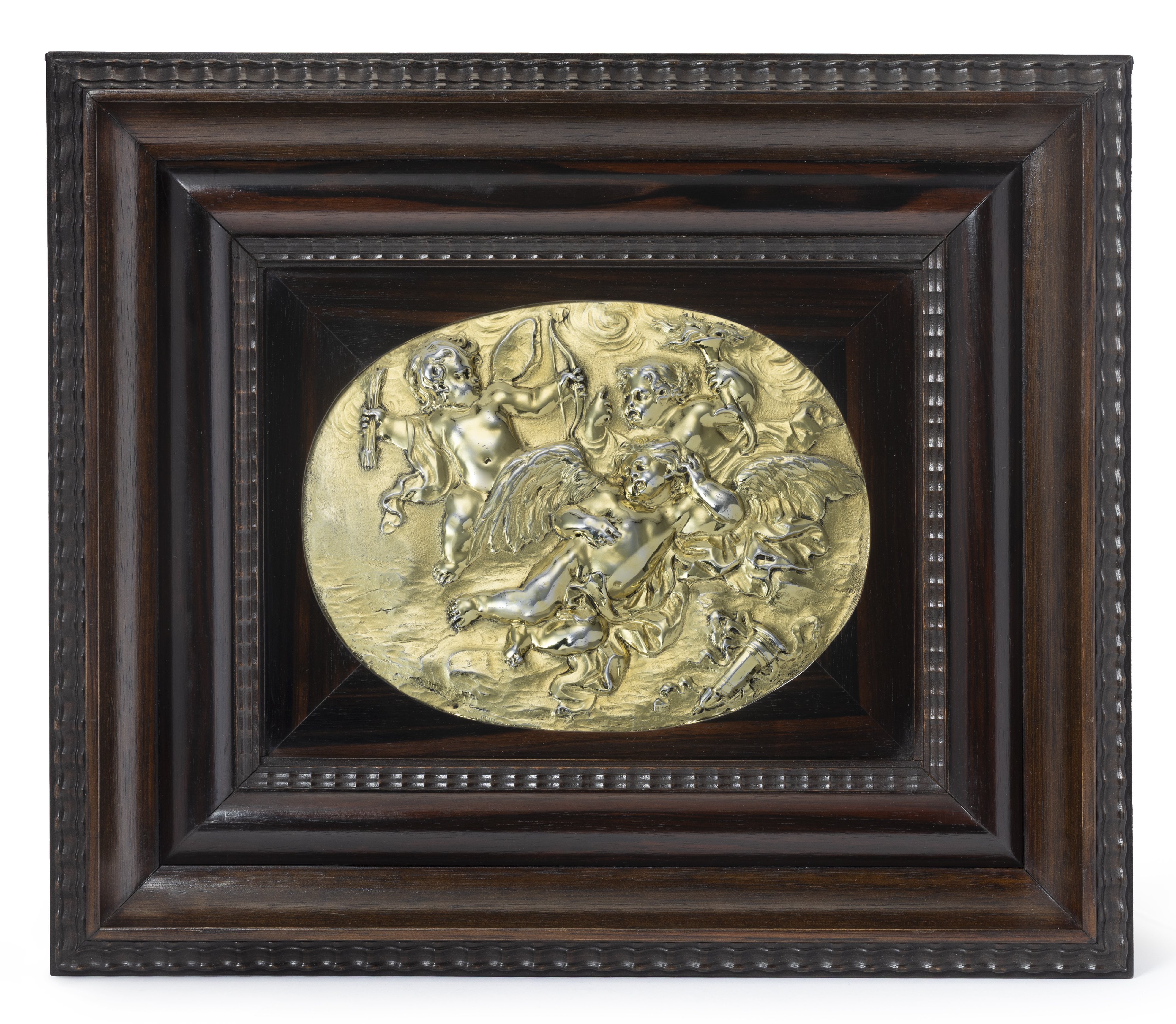 A silver gilt plaque