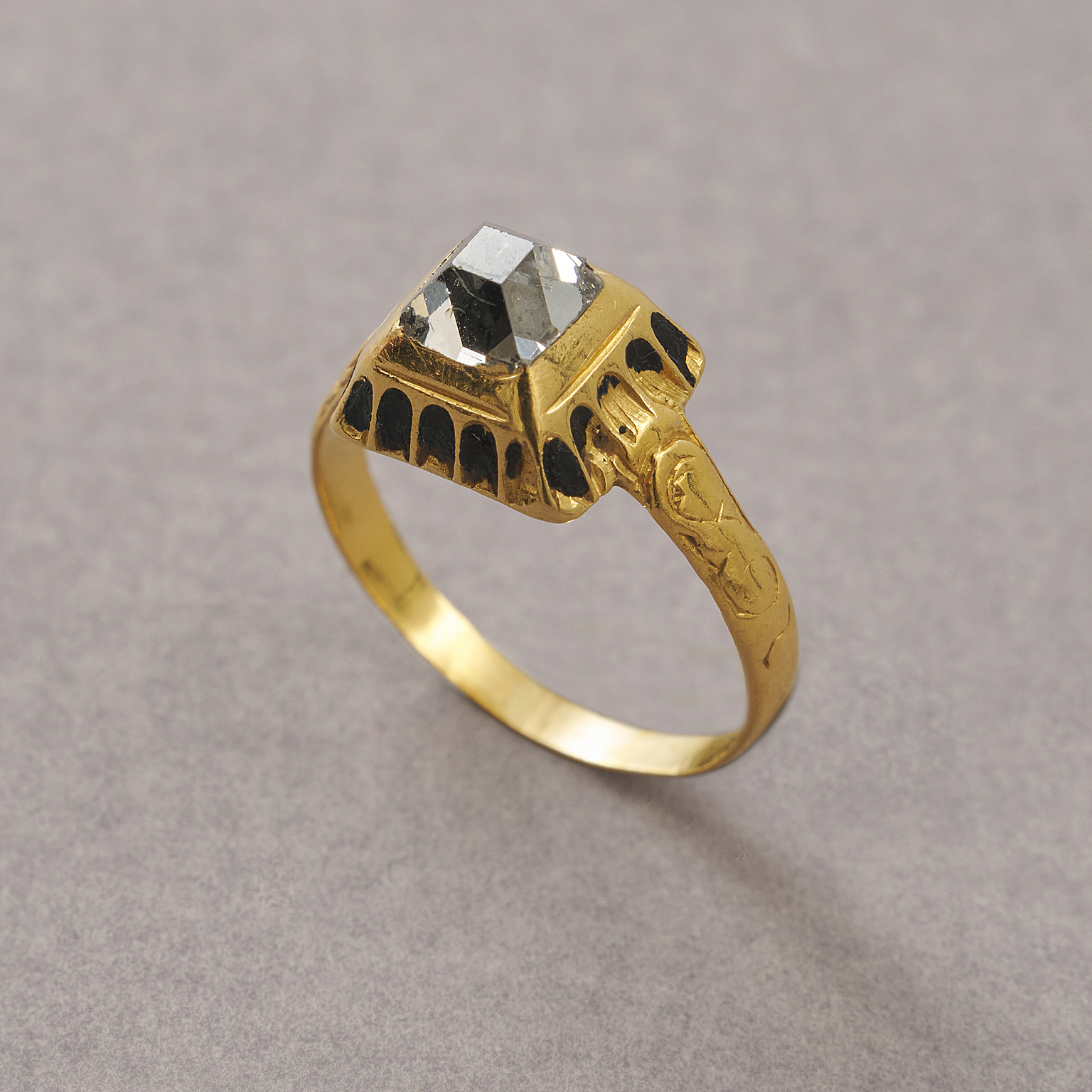 A Gold and Diamond Renaissance Ring