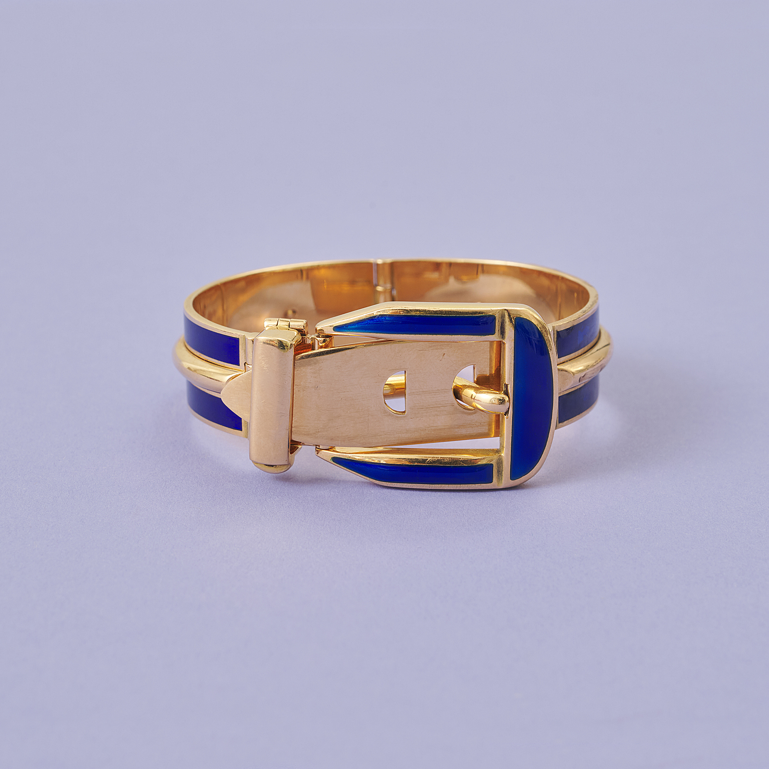 Gold and Enamel Gucci Buckle Bracelet