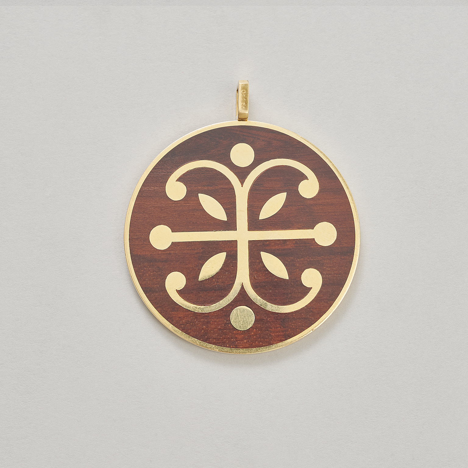 Gold and Wood Van Cleef & Arpels Pendant