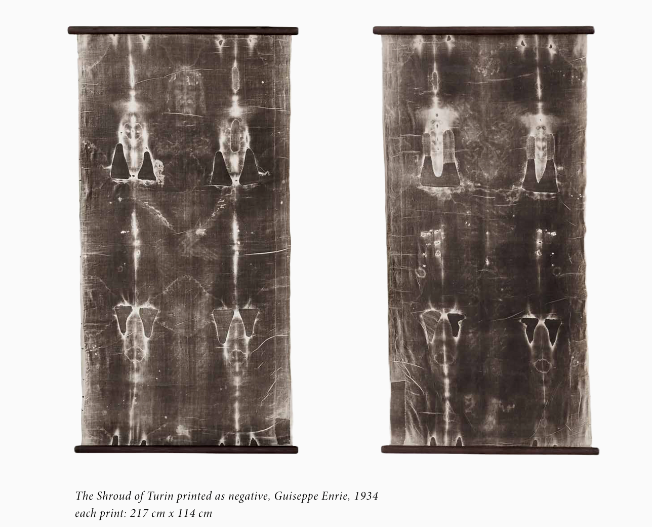 "GIUSEPPE ENRIE (1886-1961) Holy Shroud of Turin Vintage silver prints, from glass negatives, mounted on canvas, 1934