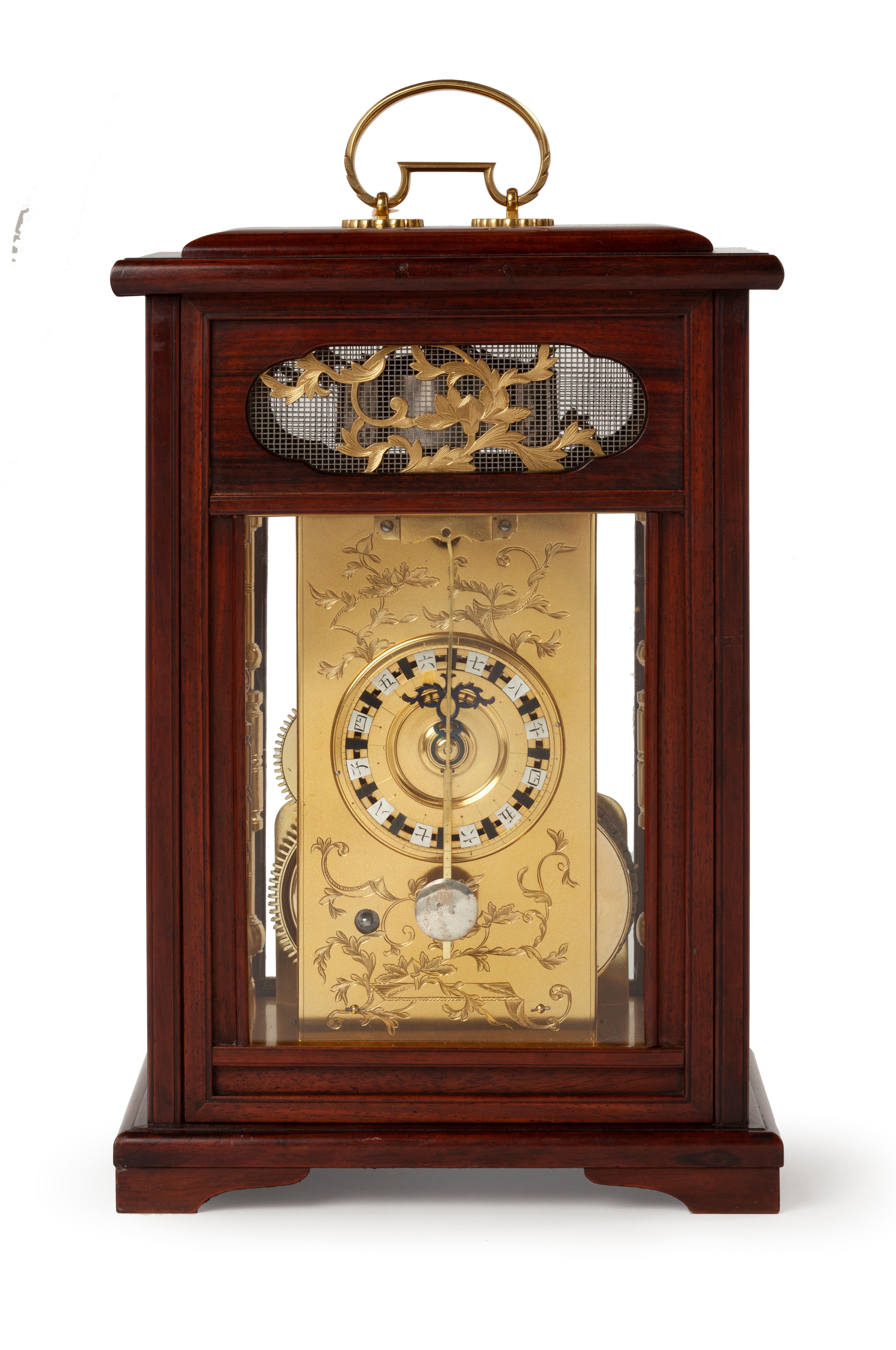 JAPANSE TAFELKLOK ‘MAKURA DOKEI’ MET DUBBELE WIJZERPLAAT EN SLAGWERK