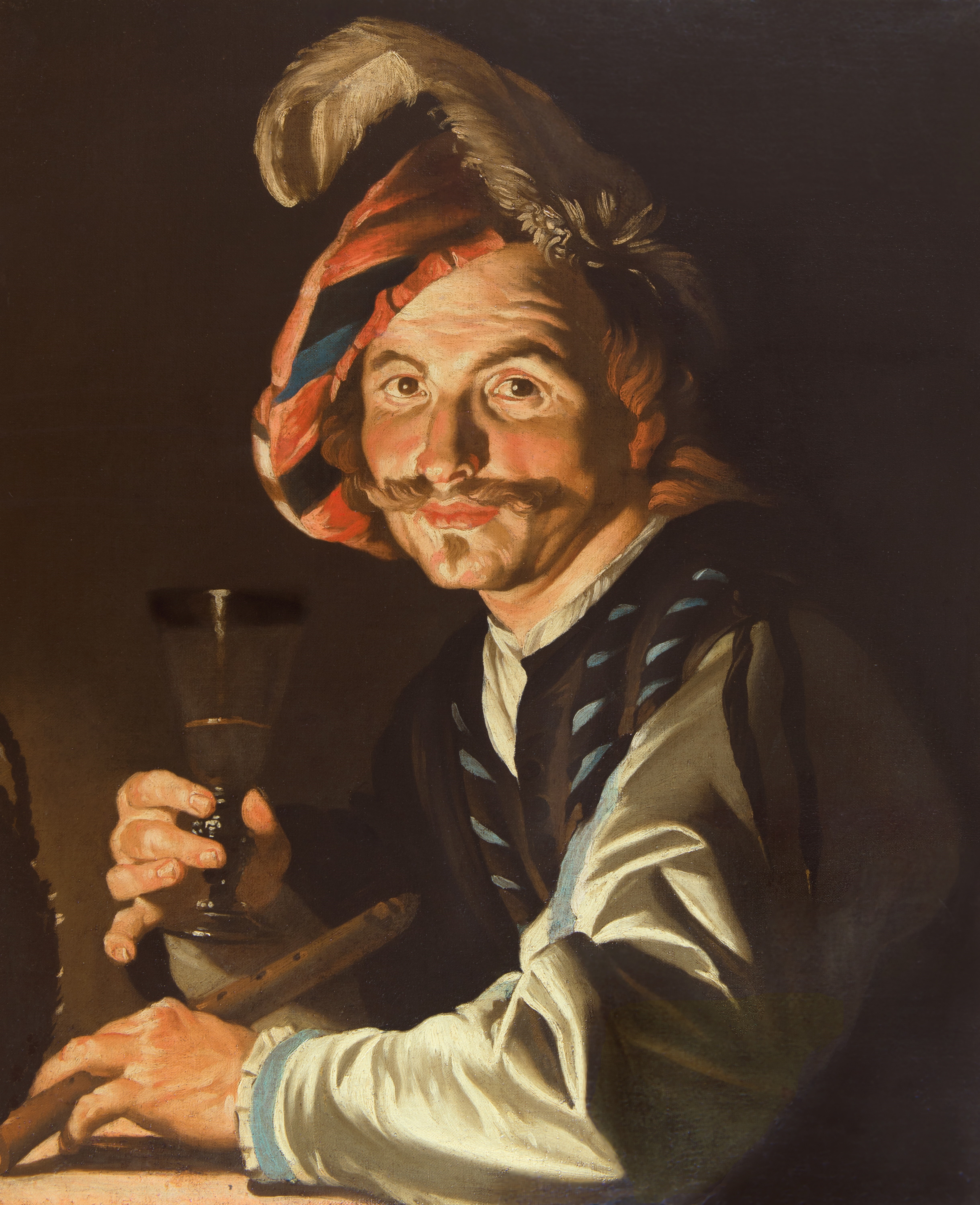 Flute Player with a Glass of Wine