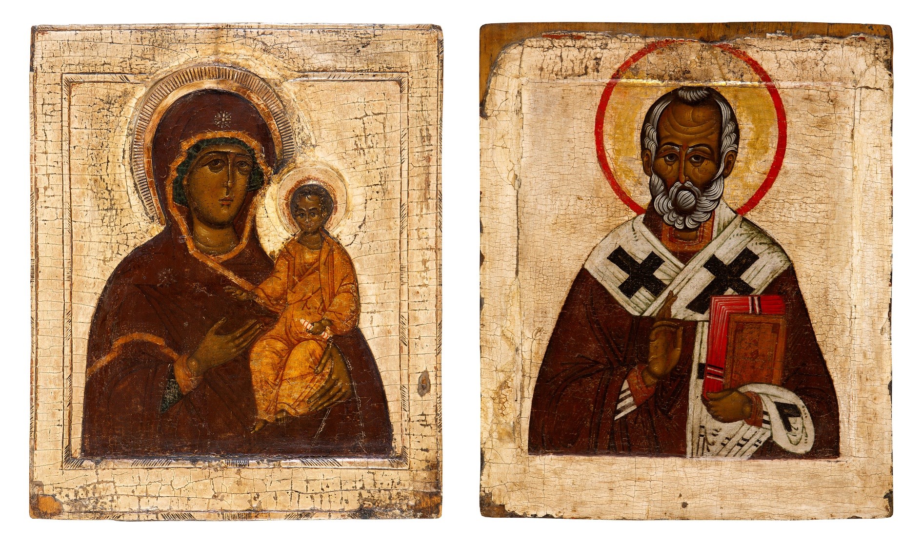 Processional Icon Mother of God of Smolensk and Saint Nicholas