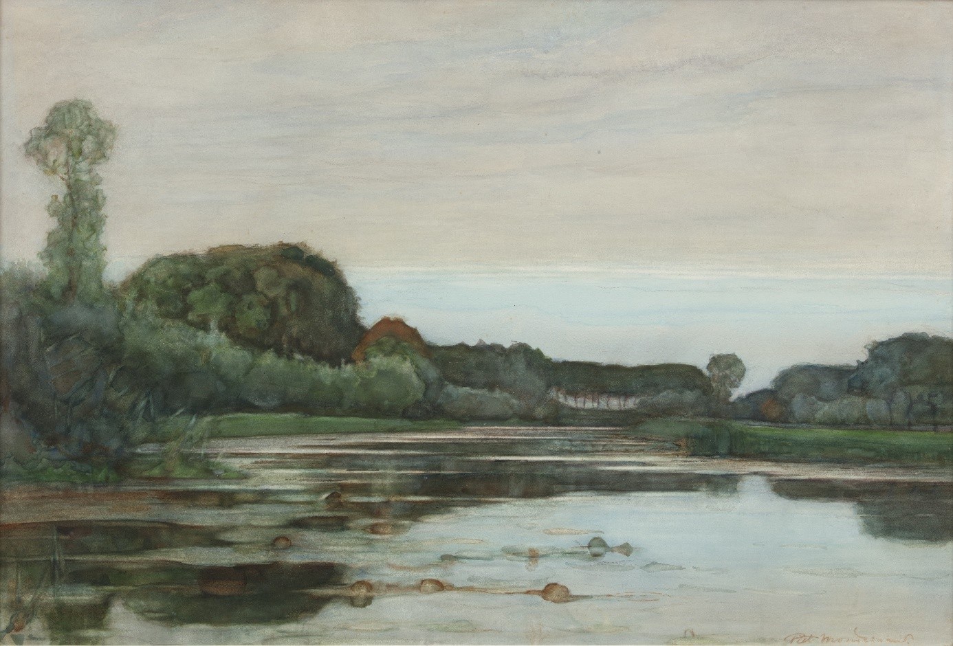 Bomen langs de rivier het Gein