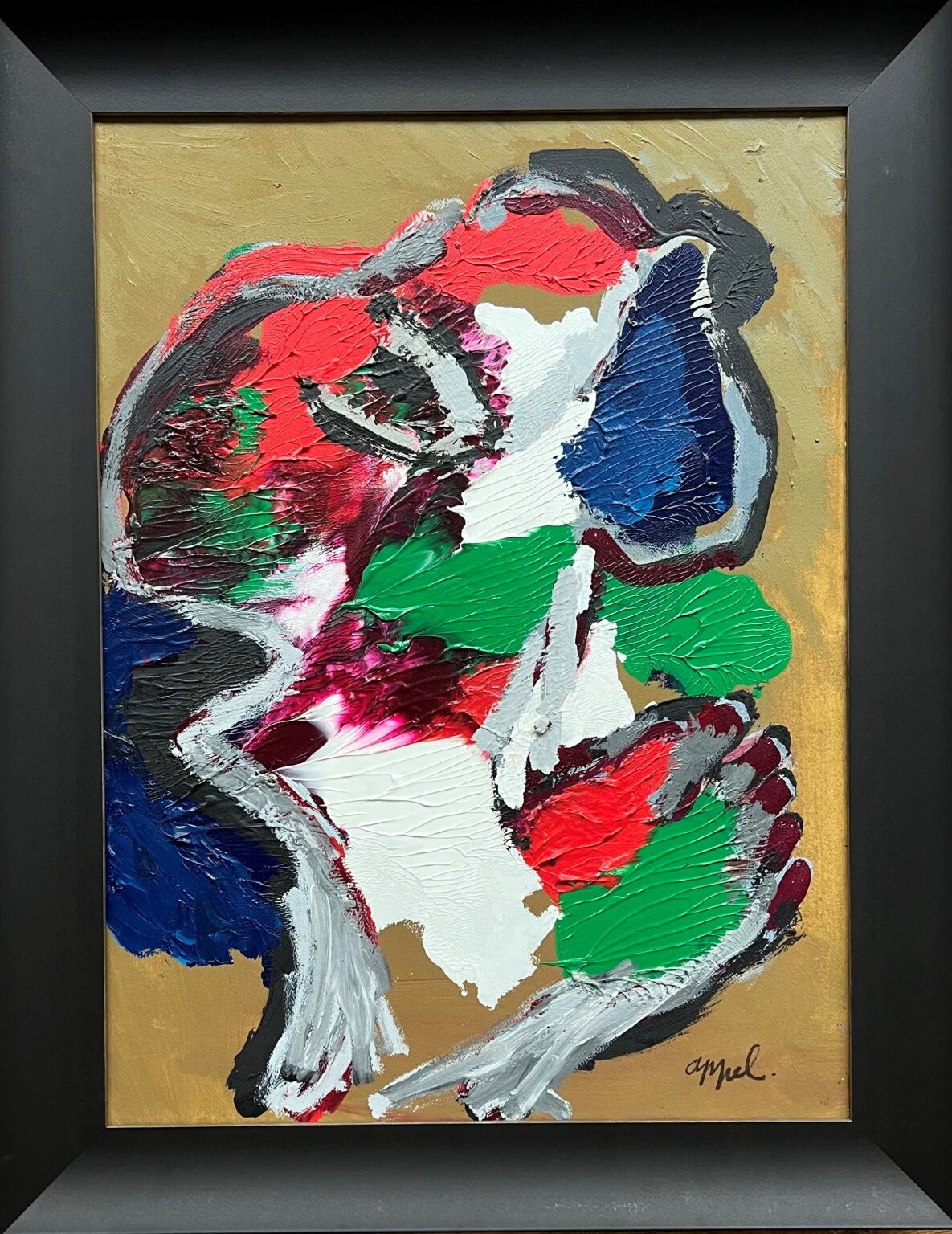 Personage Le Clown, Olieverf op papier op doek, 1987