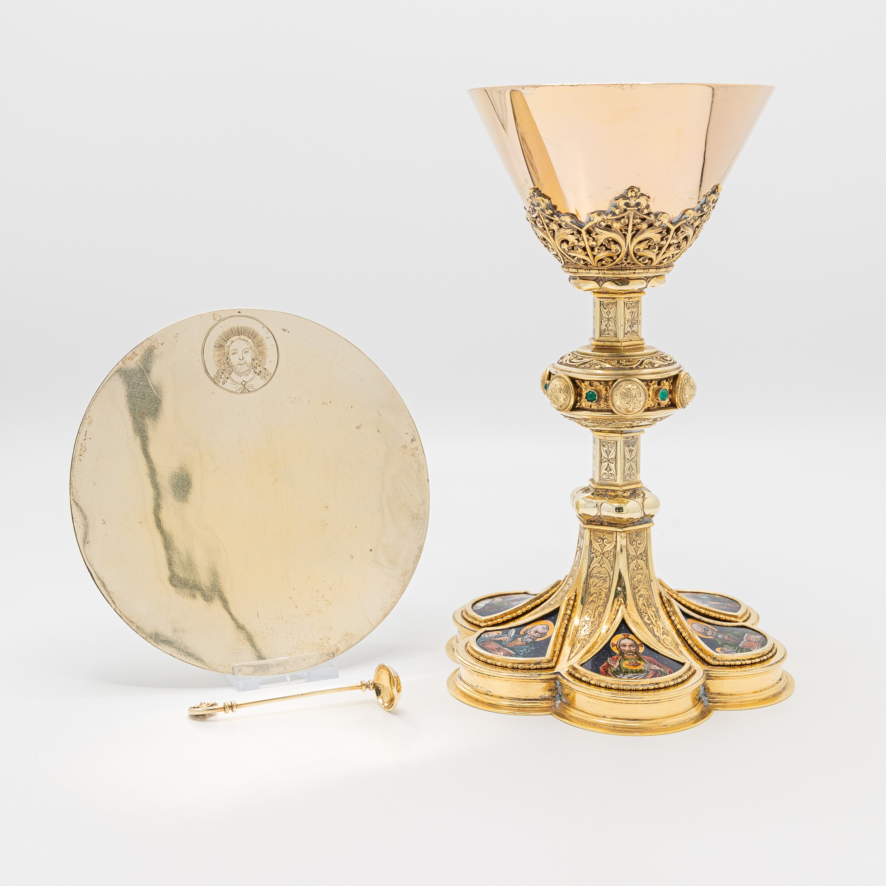 Neo-Gothic chalice with enamel, 19th century