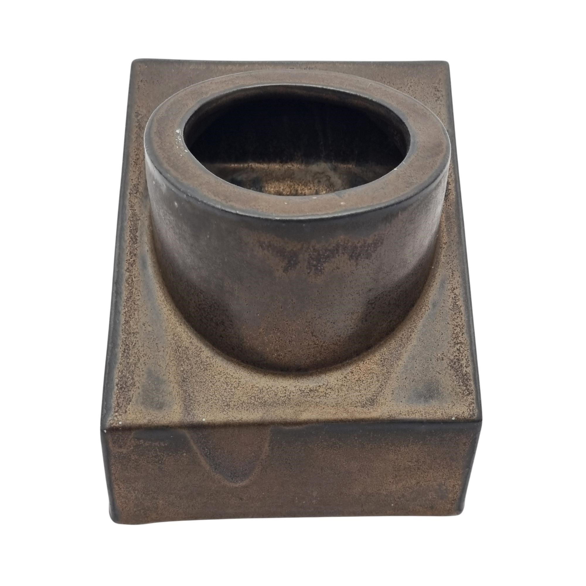 Jan van der Vaart (1931-2000), brons geglazuurde steengoed vormstuk, 1970